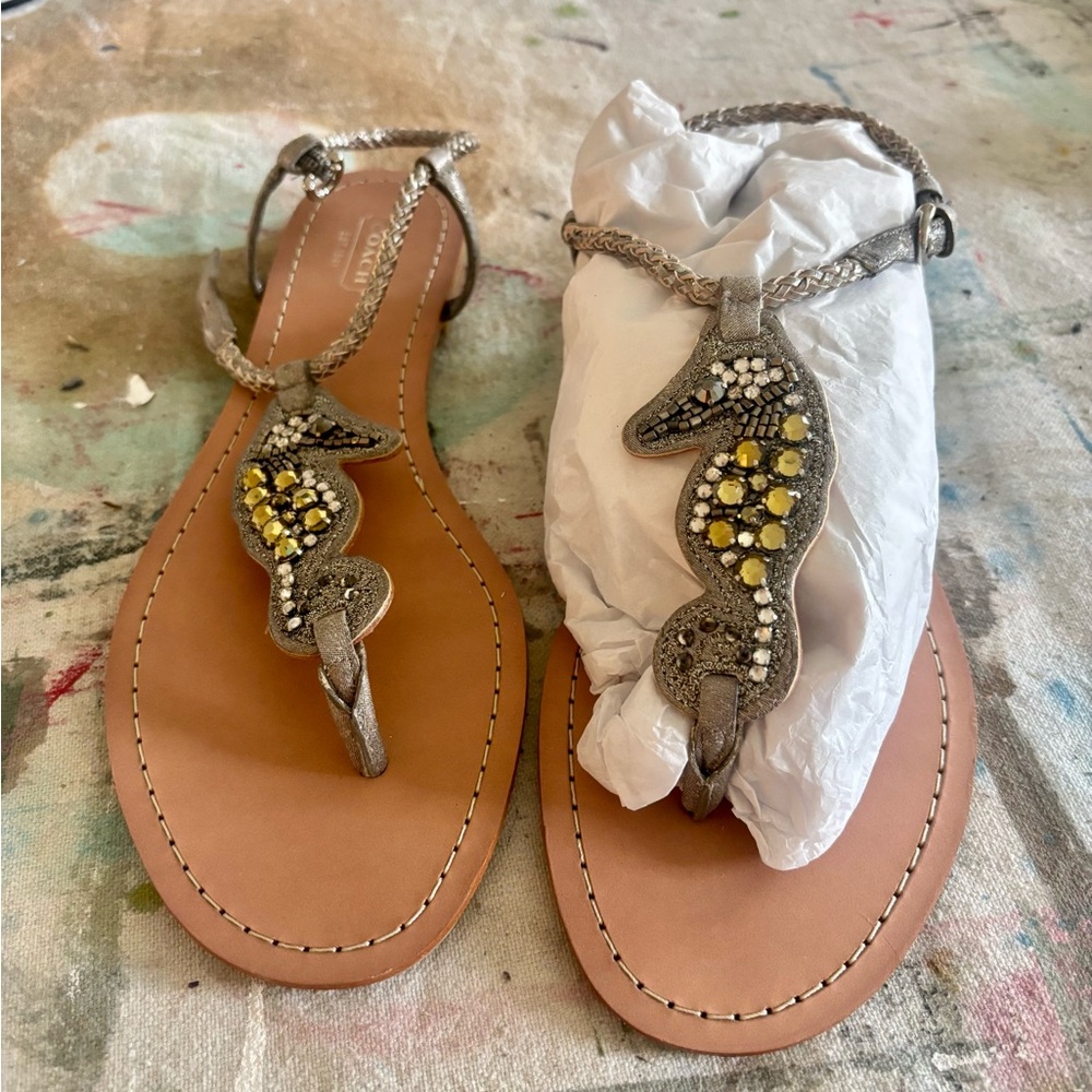 Coach Romona Sparkle Metal - Seahorse sandals size 9
